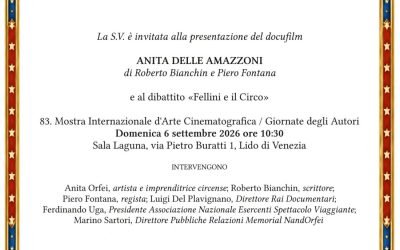 IL FILM SU ANITA GAMBARUTTI ORFEI DOMENICA ALLA MOSTRA DEL CINEMA DI VENEZIA